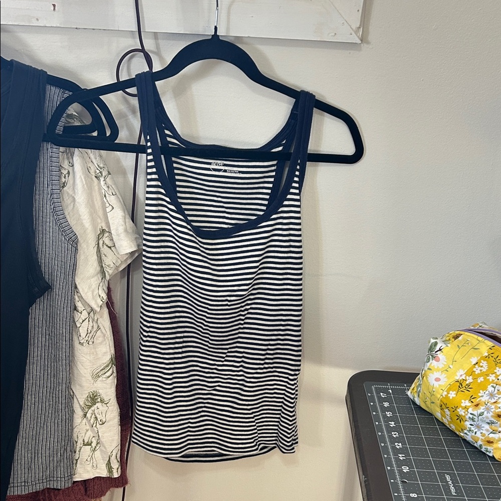 Navy & White Striped Tank Top XL